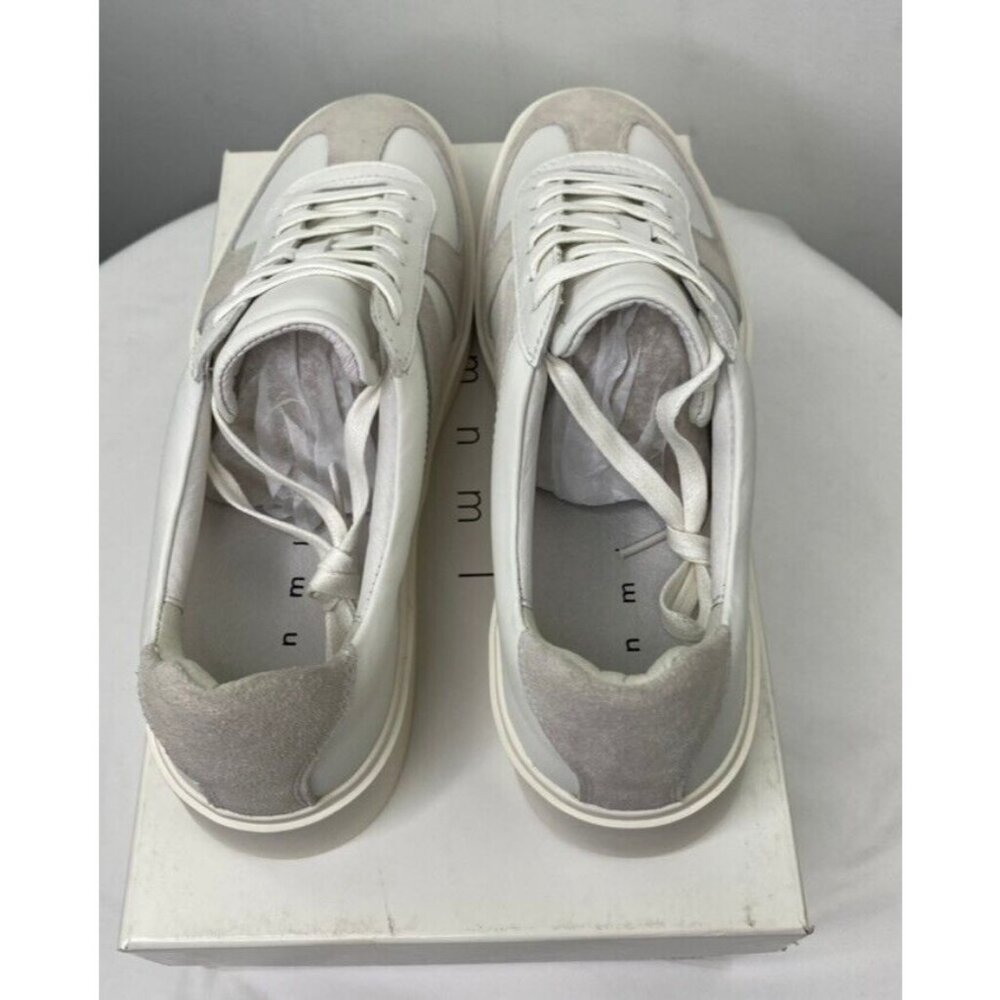 MNML Mens Gat Sneaker White Italian Leather Nubuck Size 12 - Picture 5 of 12